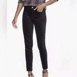 J. Crew Factory Midrise Black Velvet Jeans 28